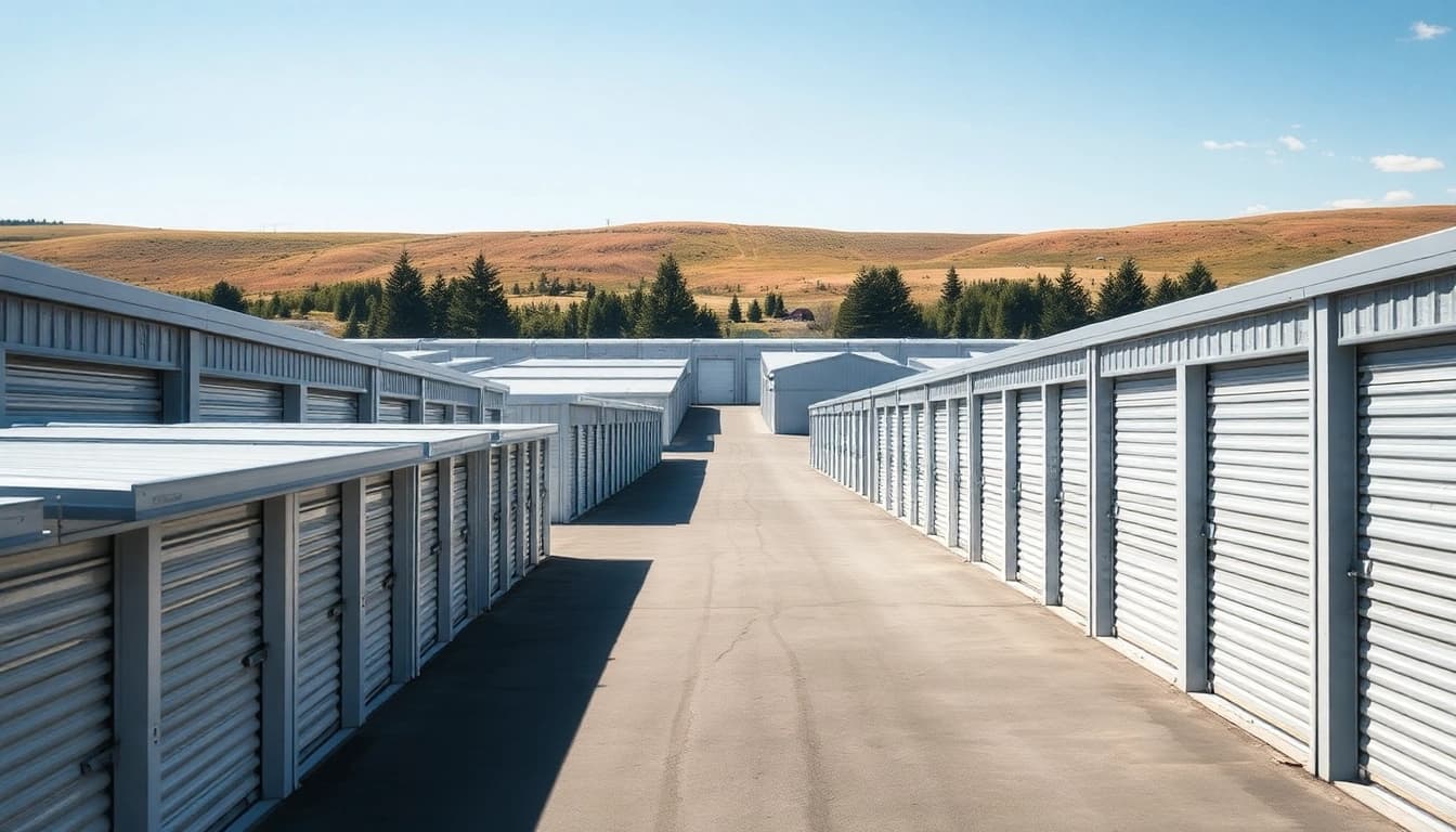 Explore cold lake storage solutions with secure and organized units in a scenic environment.