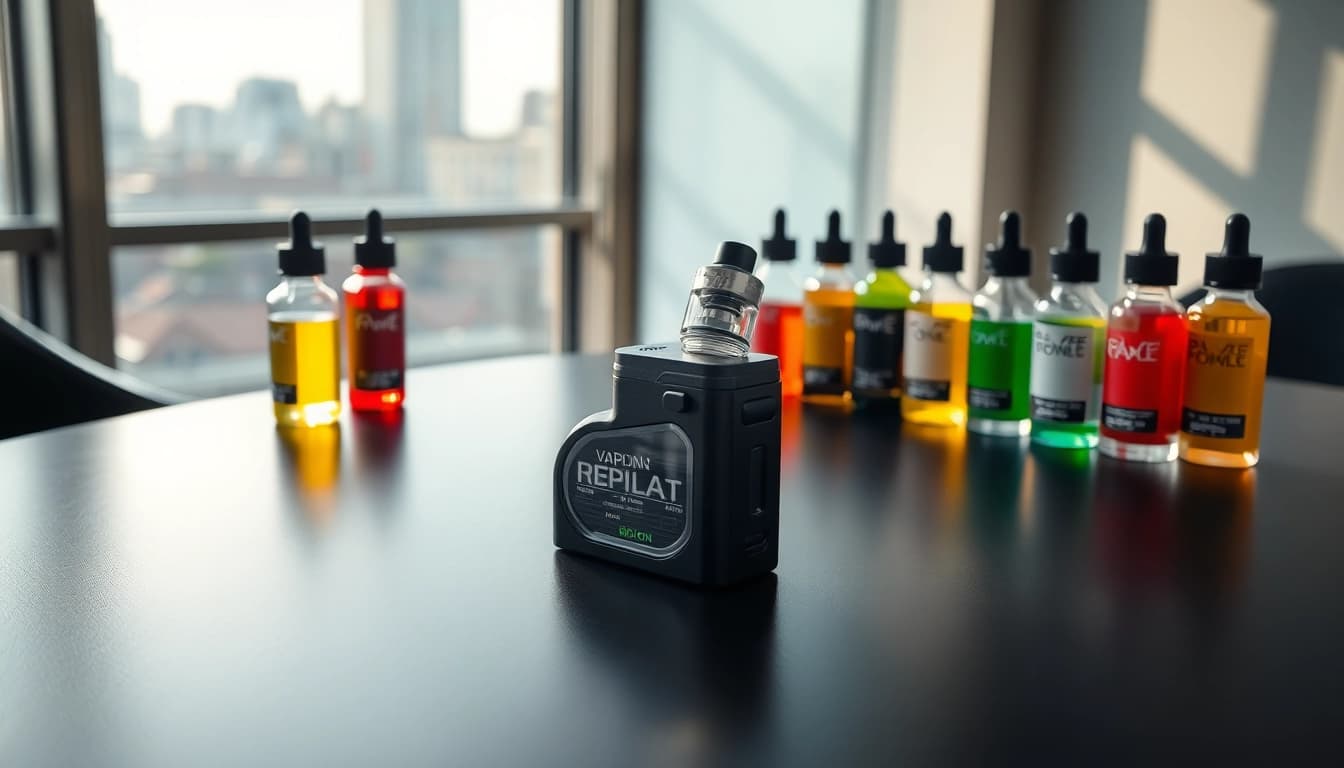 Experience the lost vape orion, a sleek vaping device showcasing vibrant e-liquids.