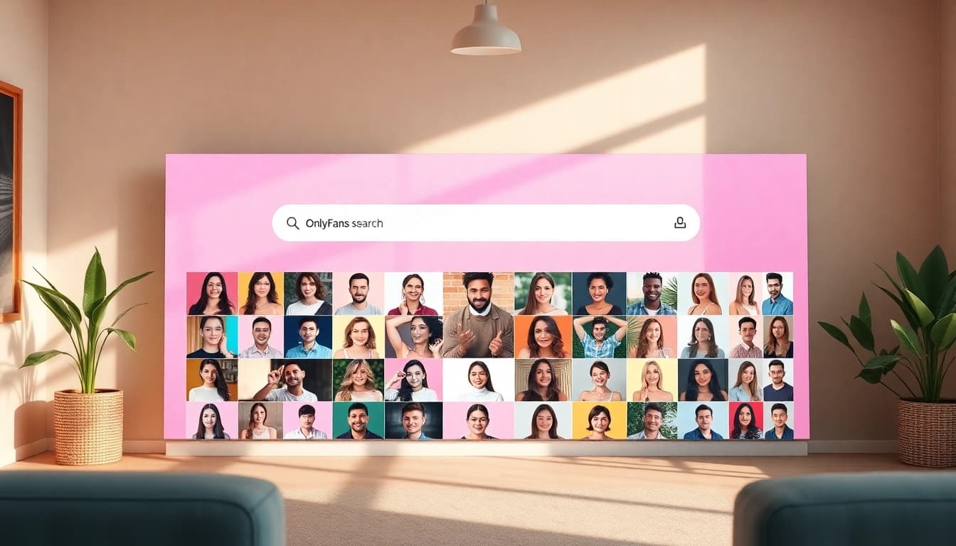 OnlyFans search by keywords interface showcasing diverse creators, engaging design.