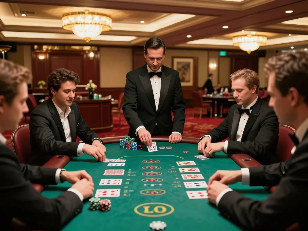 F168 players engaging in an exciting blackjack game at a luxurious casino table