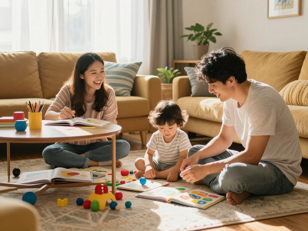 Engaging family interactions at home showcasing rokok88 parenting resources and activities.
