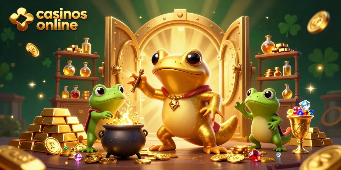 Gana en los mejores casinos online con esta animación iluminada de oro y joyas deslumbrantes.