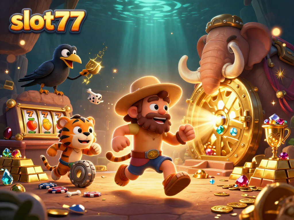 Experience the excitement of slot777 with caveman and sabertooth tiger at a prehistoric casino.