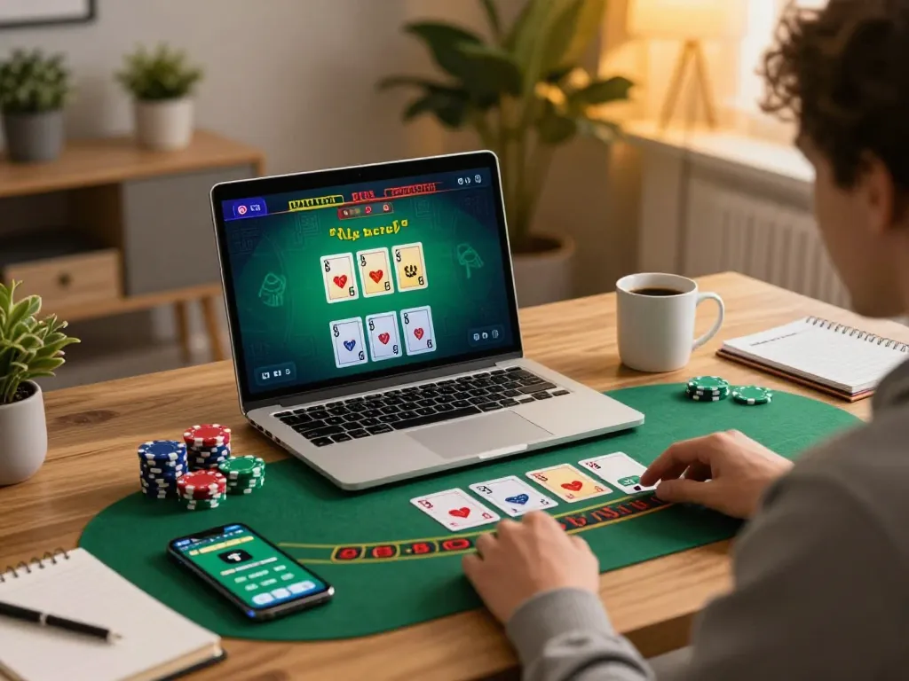 Play responsibly at open888 while engaging in live dealer games on a laptop.