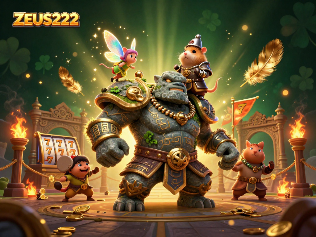 Engage with ZEUS222's unique slot experience featuring ancient characters and vibrant gaming elements.
