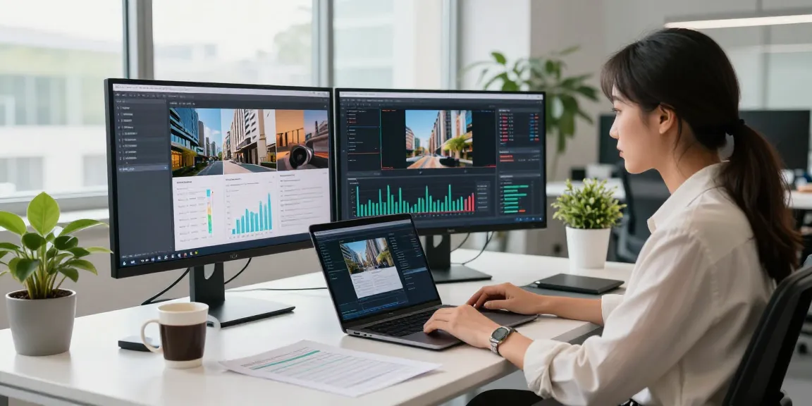 AI image detector in use on sleek laptop showcasing results and trends in image authenticity.
