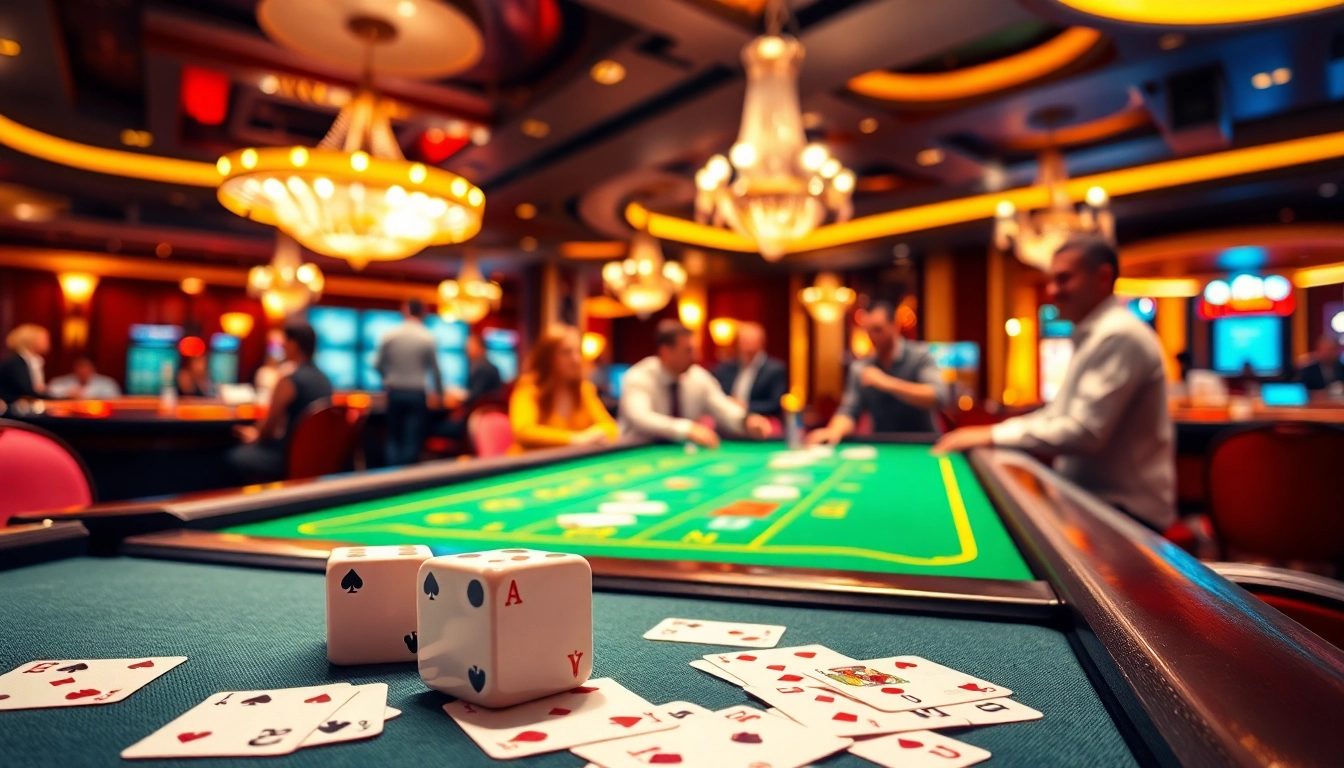 Engaging scene of reddit csgo gambling sites with players at casino tables and vibrant atmosphere.