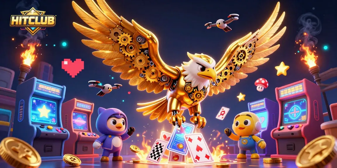Elevate your gaming with HITCLUB's vibrant 3D casino scene filled with holographic cards.