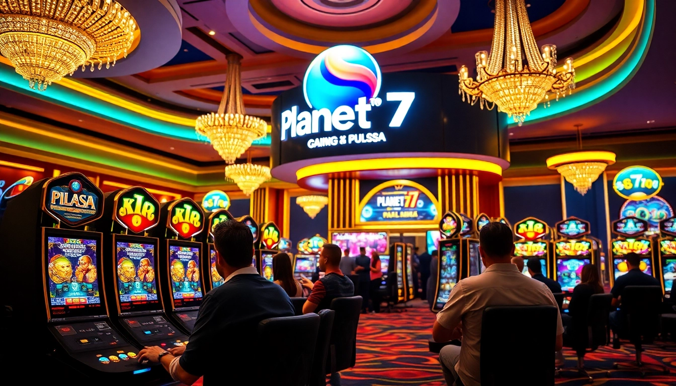 Menangkan besar dengan Planet77 Pulsa di kasino yang mewah dan ceria.