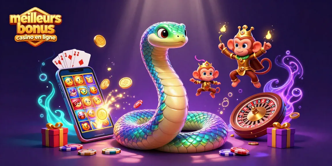 Meilleurs bonus de casino en ligne avec un serpent arc-en-ciel et un roi singe dans un monde ludique