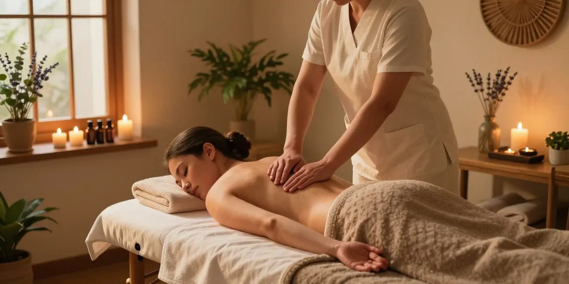 Swedish massage in a tranquil spa setting with calming ambiance and essential oils.