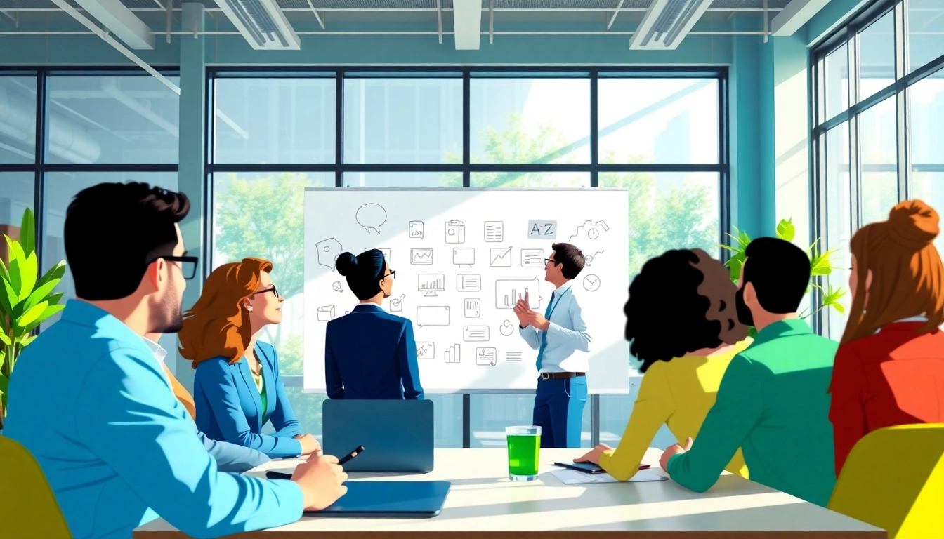 Erstellen einer Unternehmensanimation mit einem kreativen Team in einem modernen Büroumfeld.