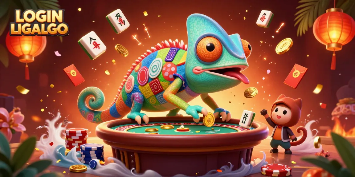 Experience the thrill of LOGIN LIGALGO with vibrant casino graphics and dynamic game elements.