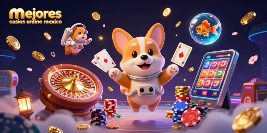 Mejores casinos online México: prueba suerte en un casino interestelar con giros y fichas doradas.