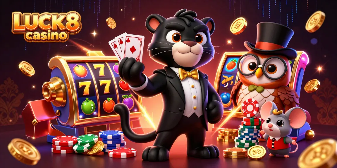 Experience thrilling gameplay with LUCK8 casino's vibrant slot machines and charismatic characters.