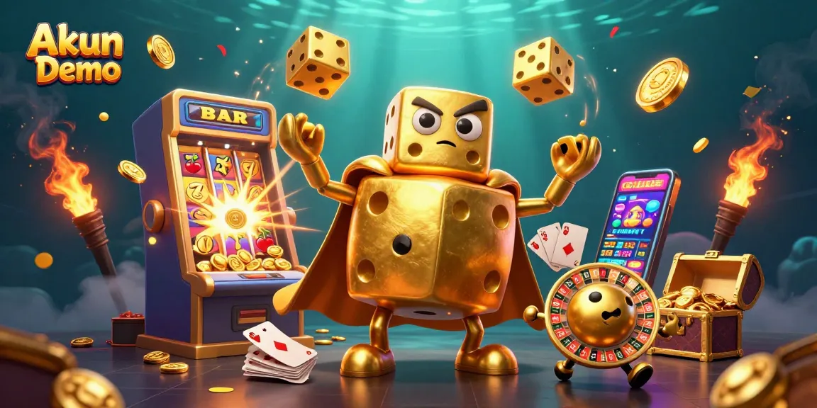 Experience the thrill of Akun Demo with dynamic 3D casino characters and slot machine excitement.