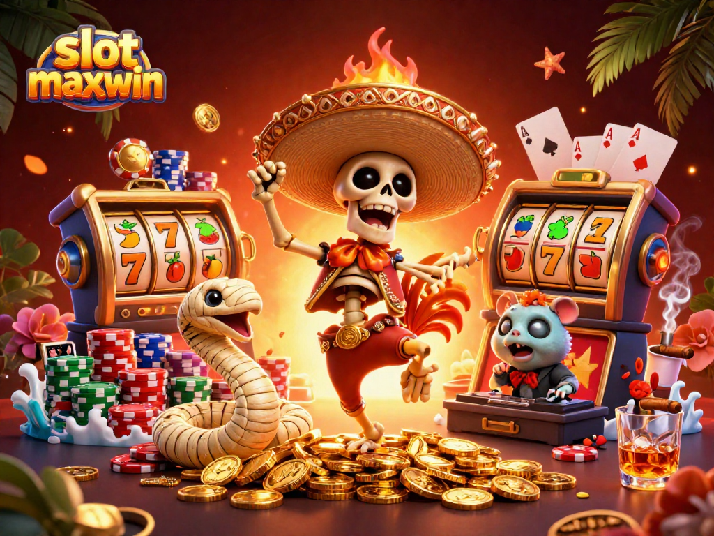 Win big with slot maxwin in this vibrant casino scene featuring dynamic characters.