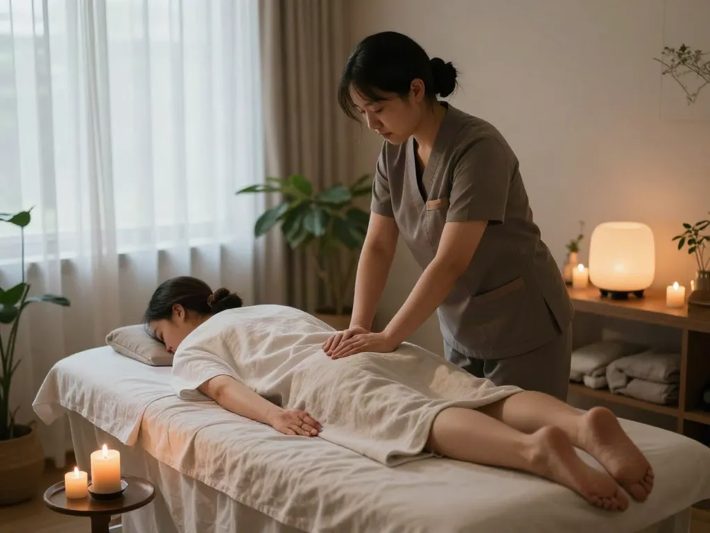 Relaxing 동작구출장마사지 session with a soothing ambiance for wellness.