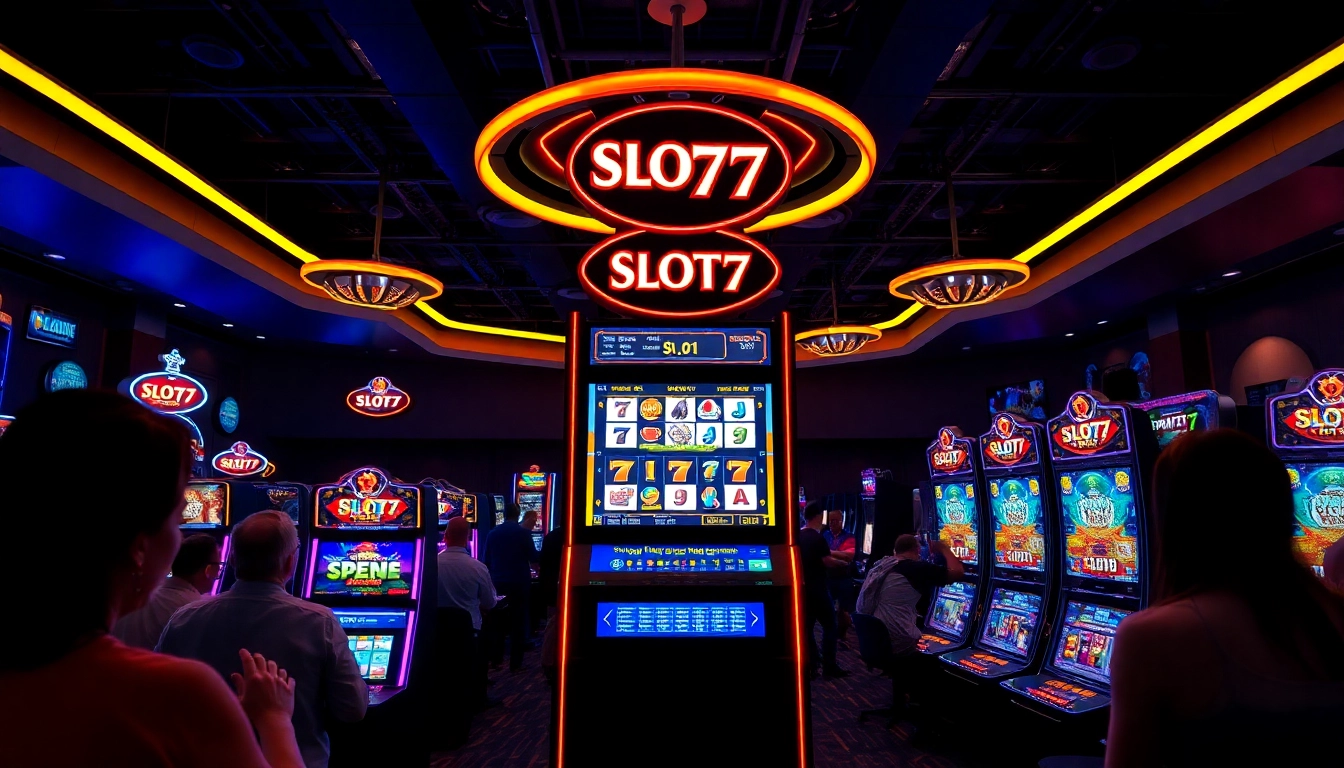 Hadiah besar menanti di Slot77 dengan mesin slot yang menyala dan para pemain yang antusias.