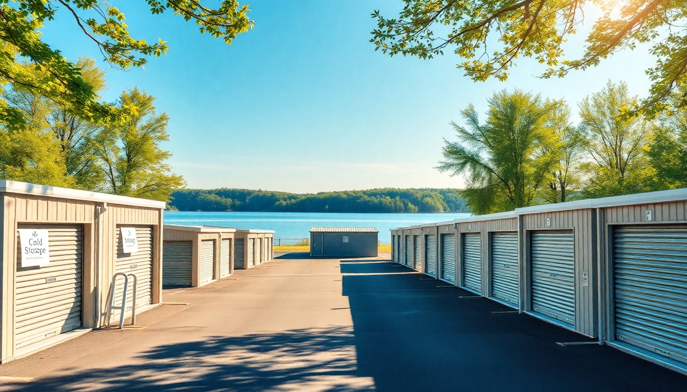 Efficient cold lake storage units situated in a serene landscape, showcasing security and professionalism.
