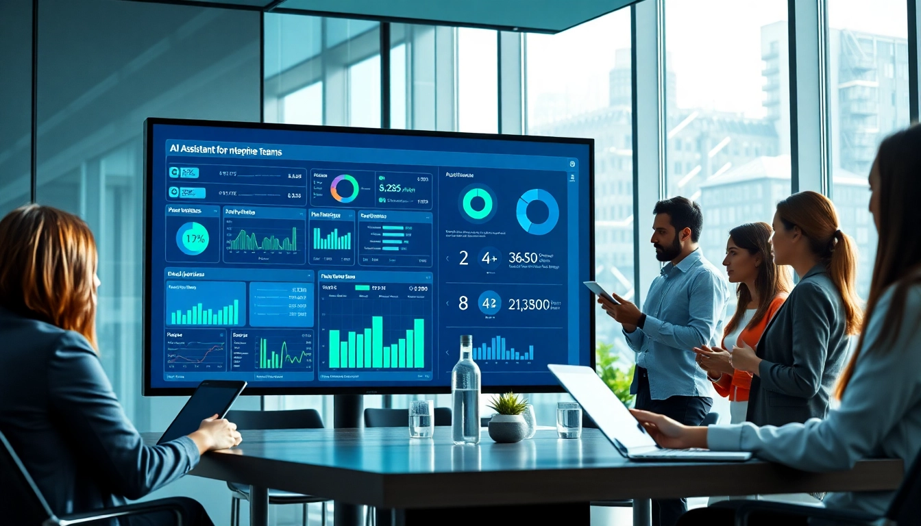 Empowering team collaboration with an ai assistant for enterprise teams in a modern conference room.