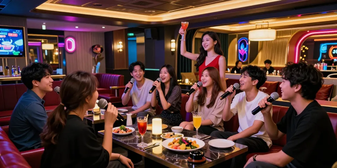 Enjoying karaoke at 인천쓰리노 with vibrant atmosphere and lively hostesses.