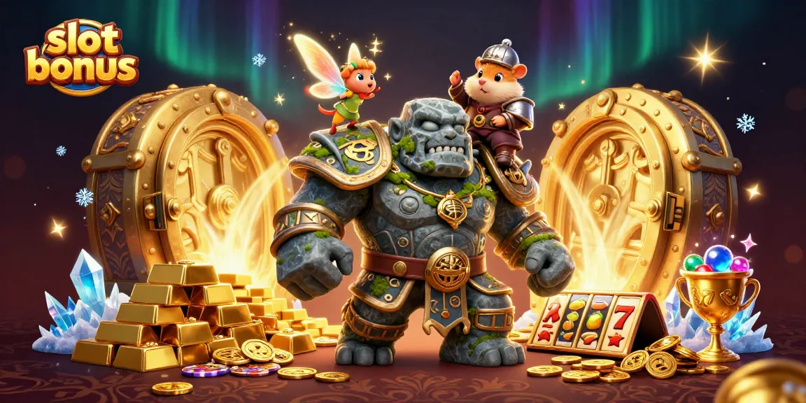 Engage with the ultimate slot bonus adventure featuring an enchanted golem, fairy magic, and treasures.