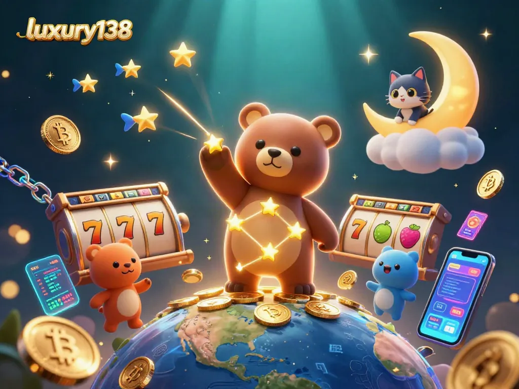 Menggali koin emas di permainan kasino dengan karakter luxury138 yang ceria dan elemen slot