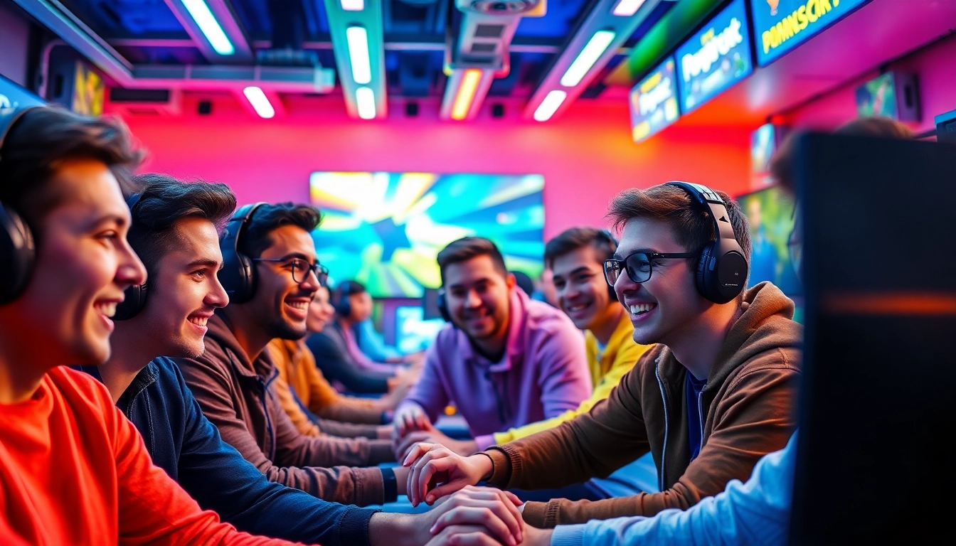 Experience thrill with players enjoying poki.com free games in a dynamic gaming room.