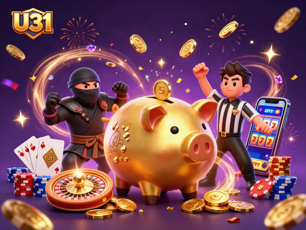 Engage with U31's thrilling casino atmosphere featuring dynamic characters and vibrant gaming elements.