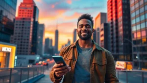 Chance Freeman confidently showcasing his personality against a vibrant urban backdrop