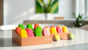 Entdecken Sie die vielfältigen hqd pods mit verschiedenen Geschmacksrichtungen auf einem modernen Tisch.