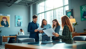 Engaging job in chicago seekers collaborating in a modern office environment.