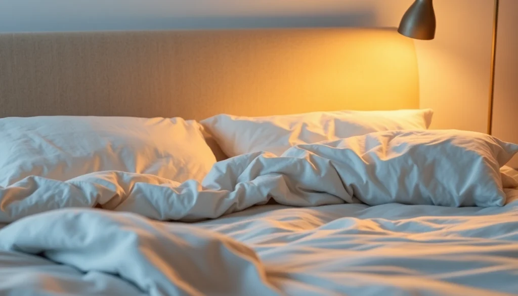 Cuscini letto confortevoli disposti su un elegante letto matrimoniale in un ambiente luminoso.