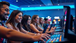 Experience the thrill of Canada online casinos with diverse players enjoying various games.