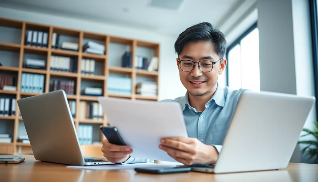 카드현금화 과정에서 신뢰할 수 있는 전문가의 사무실에서 일하는 모습