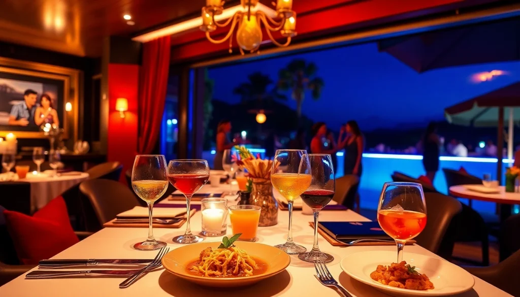 Dinner sxm at Club Noir, featuring gourmet dishes and cocktails in a luxurious ambiance.