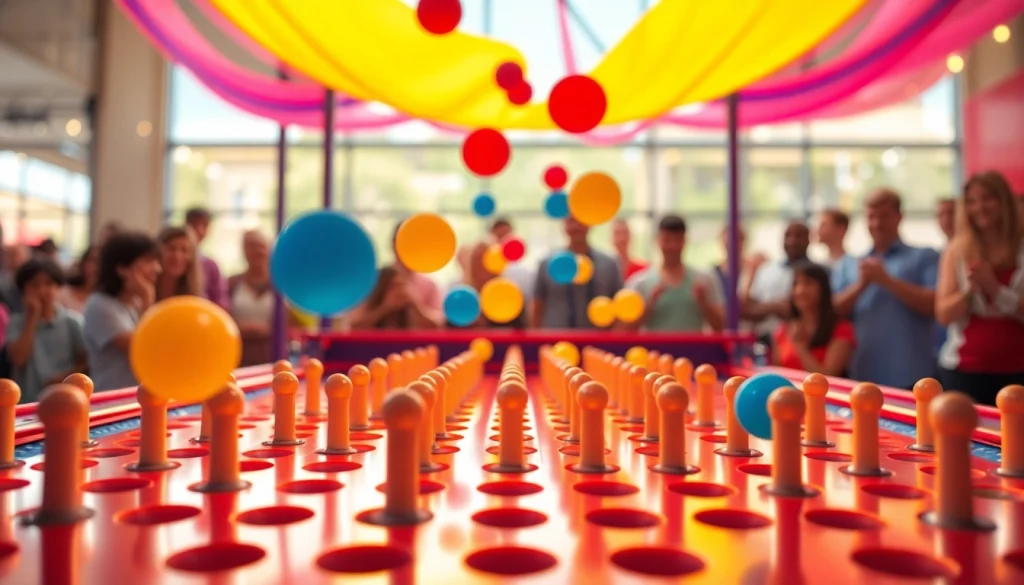 Mainkan demo plinko dengan keceriaan dan warna-warna cerah saat bola-bola jatuh.