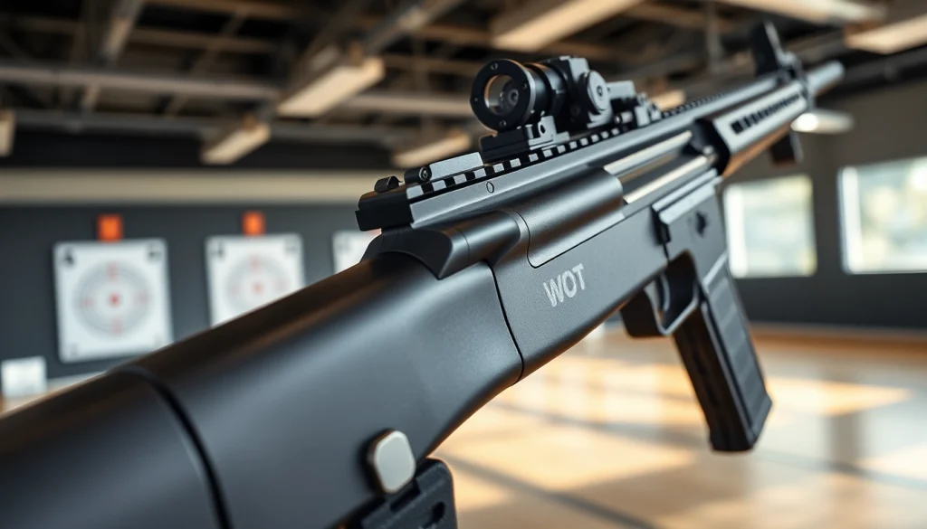 WOT trigger ar15 showcased in a modern shooting range emphasizing its design.