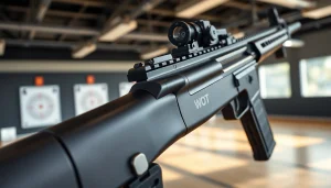WOT trigger ar15 showcased in a modern shooting range emphasizing its design.