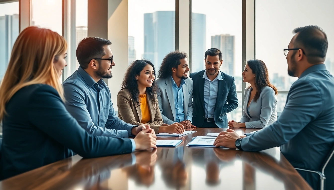 Find companies hiring sales reps through dynamic networking sessions in a modern office.