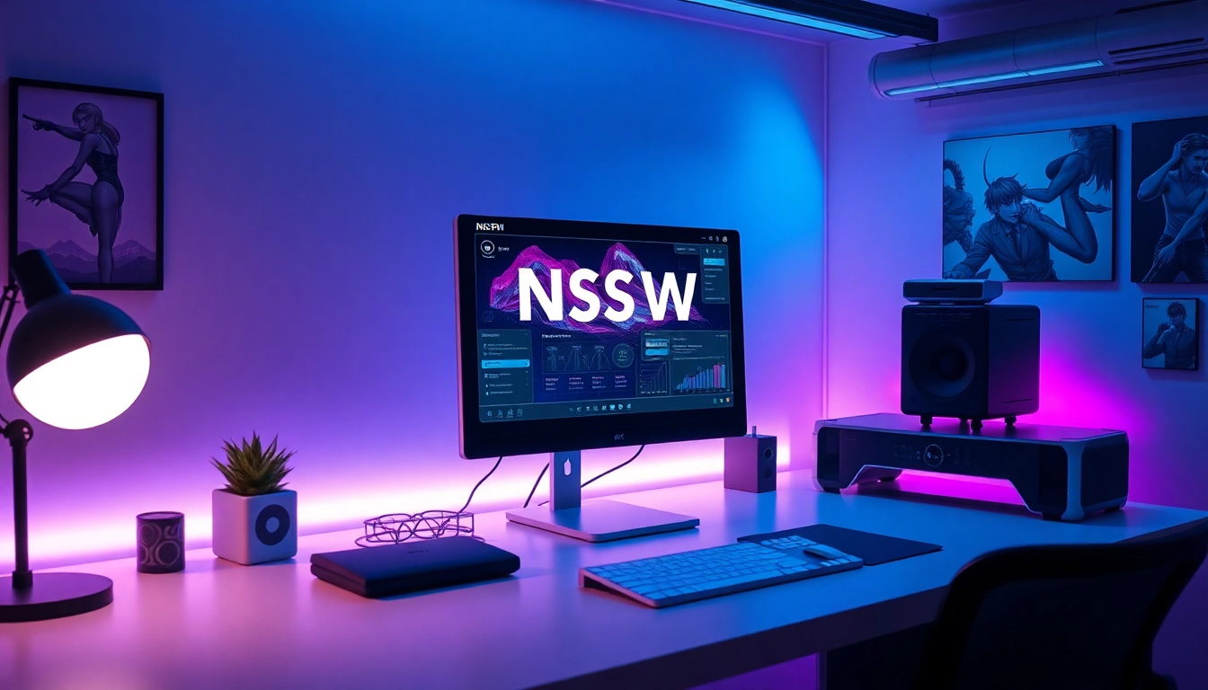 Immersive NSFW AI image generator in a modern tech workspace