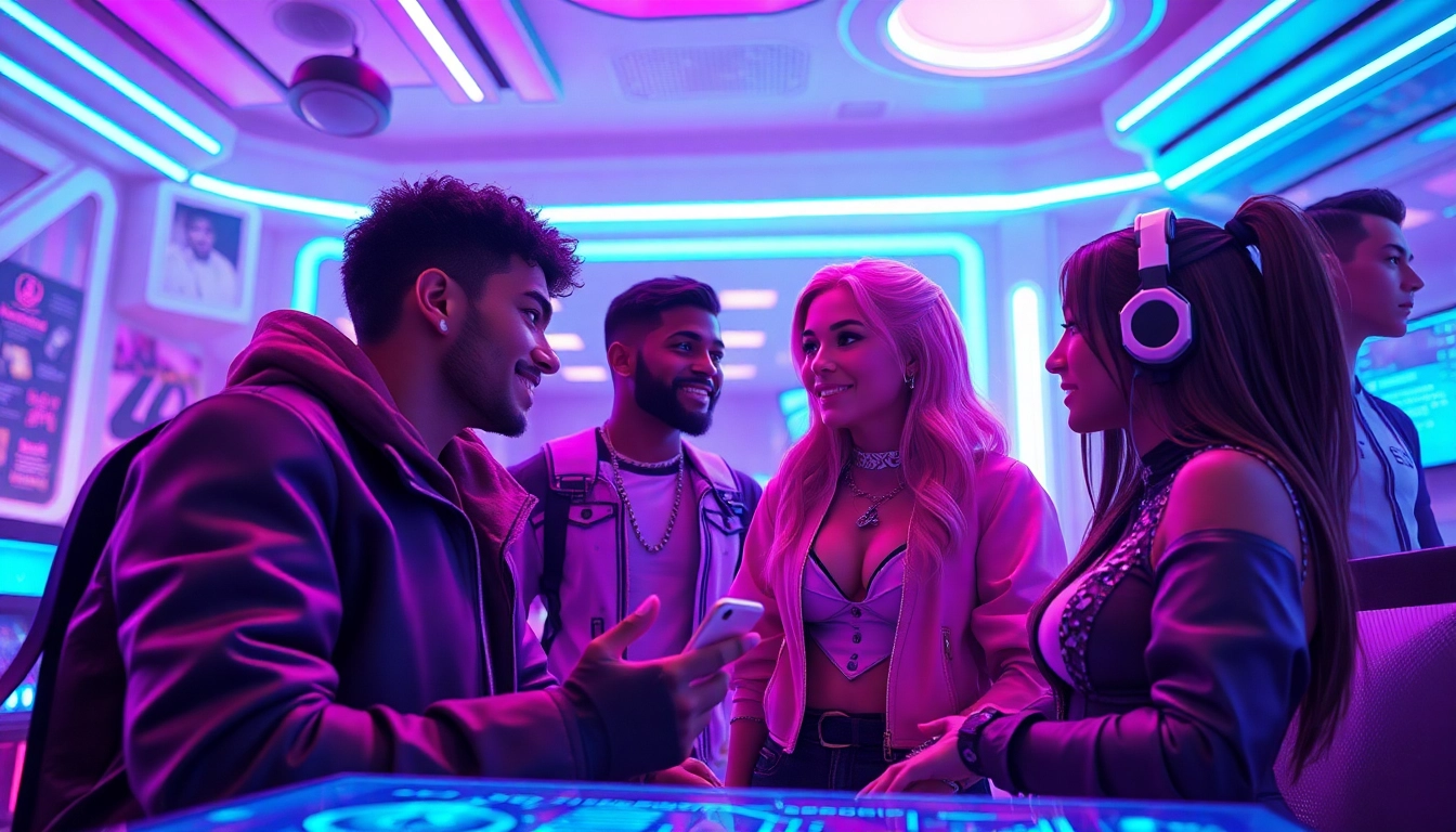 Engaging NSFW character interactions in a futuristic chat environment with customizable features.