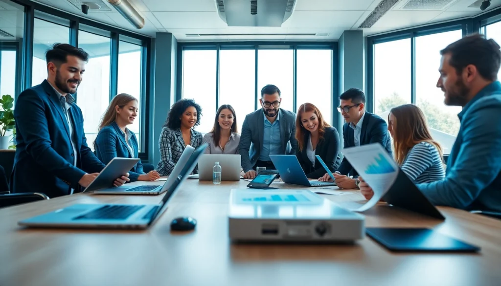 Engaging workspace of IT Managed Service Provider Saint Petersburg FL showcasing collaborative teamwork.