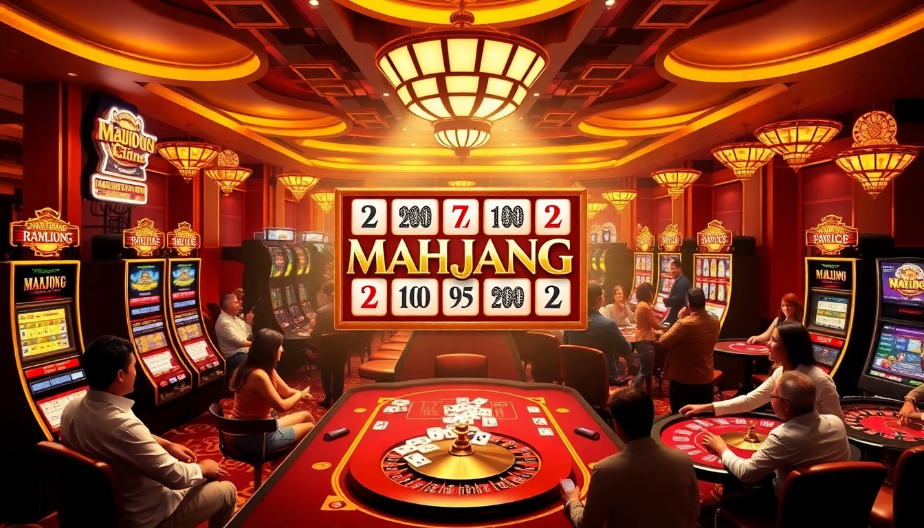 Experience the thrill of the mahjong slot demo amidst a vibrant casino atmosphere, where every spin could lead to big wins.