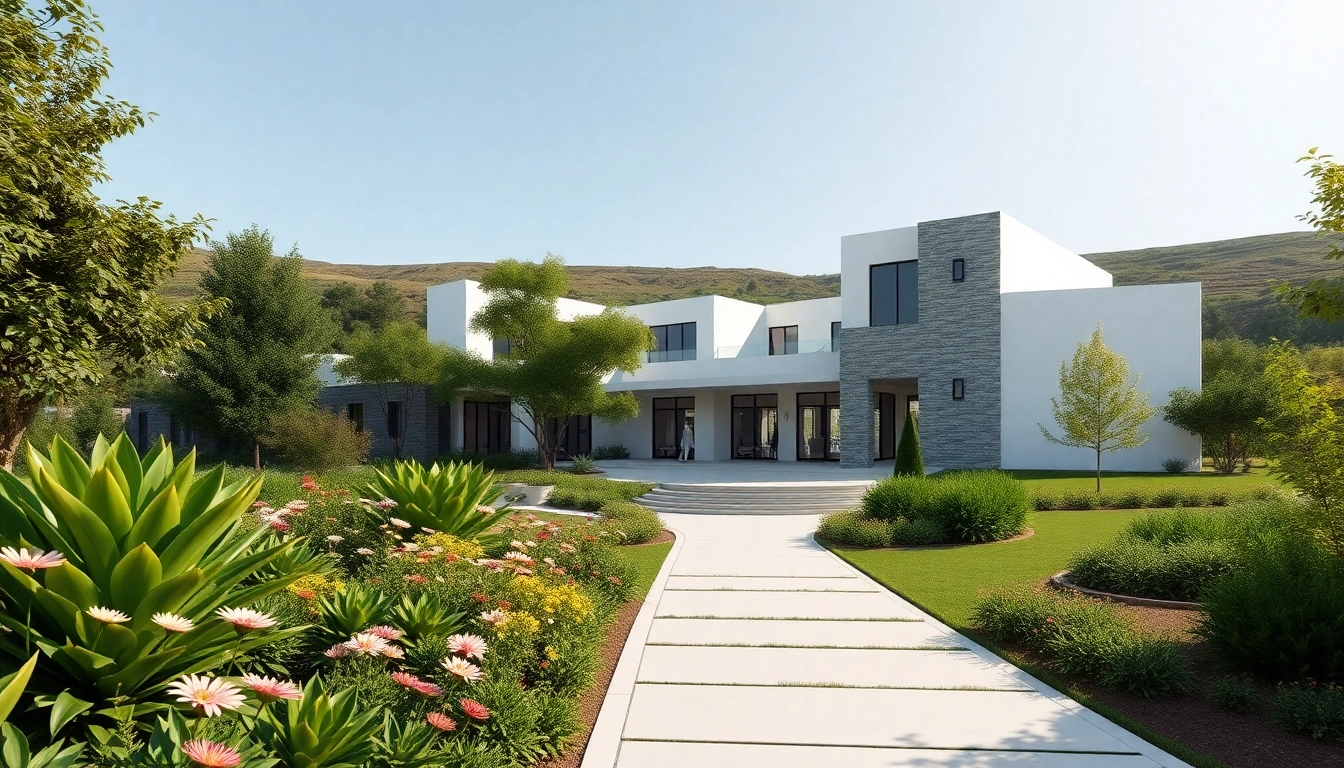 Experience the elegance of the Rock View Road Revival project amidst lush landscaping and modern architecture.