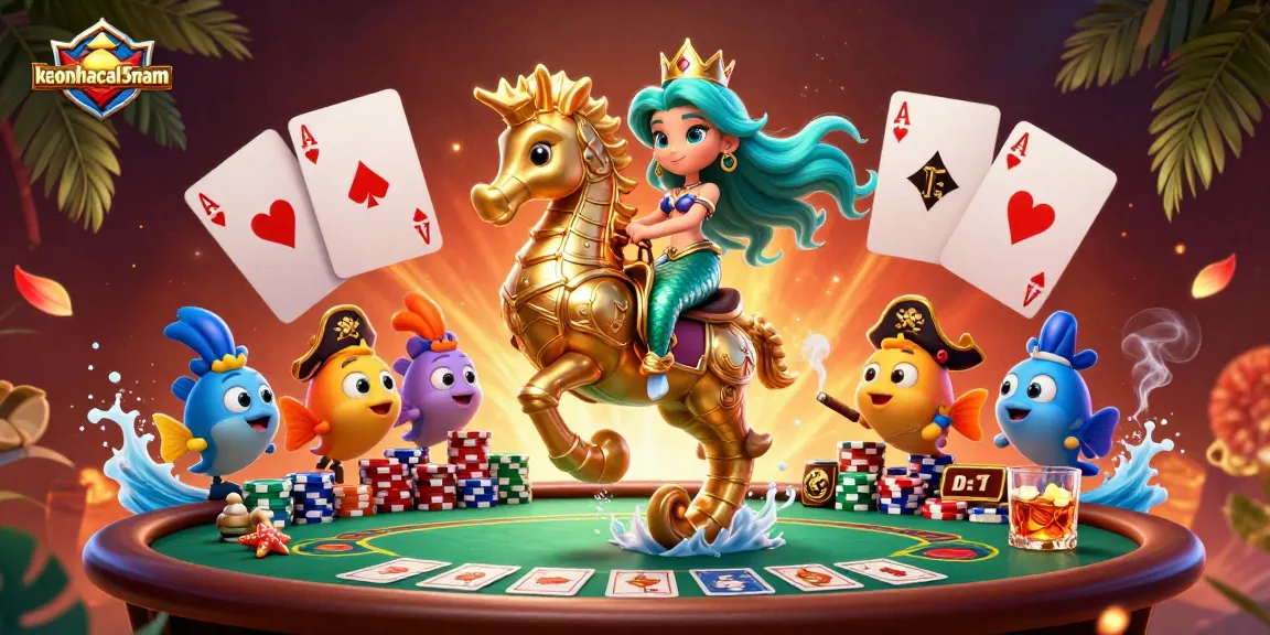 Experience the excitement of keonhacai5nam poker with a magical 3D underwater scene.