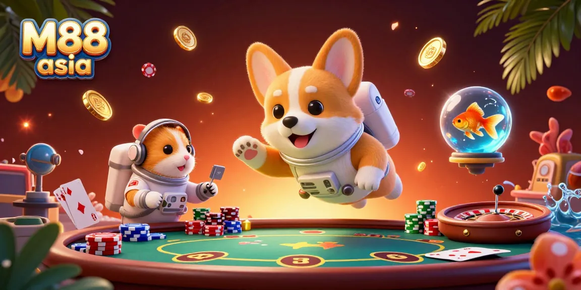 Experience casino thrills with M88 asia in an animated space adventure!