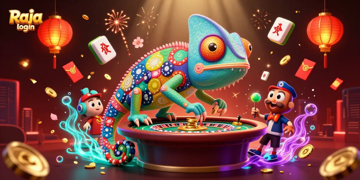 Experience the excitement of Raja game login with vibrant casino elements and characters.